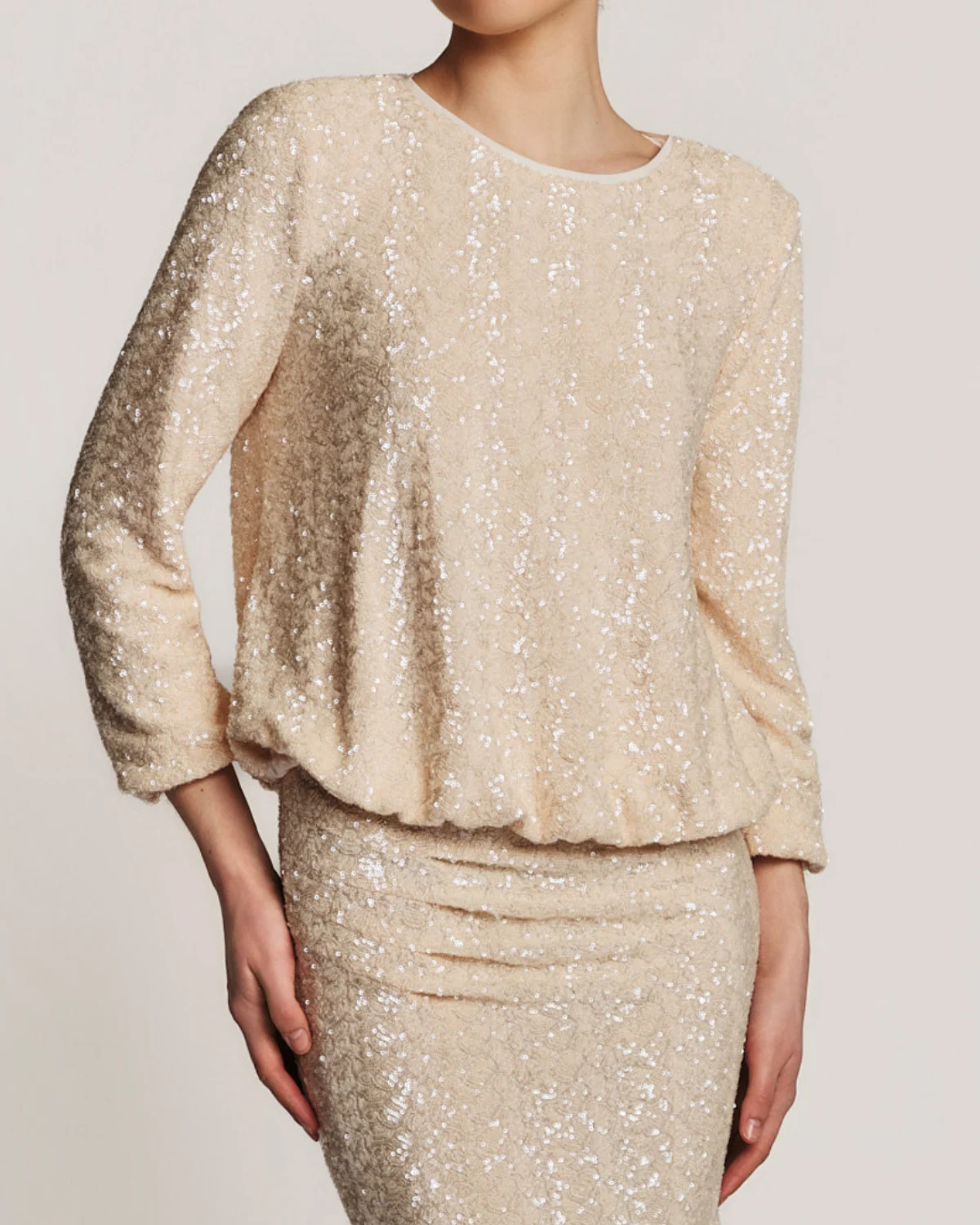 Beaded Blouse, Champagne. Image #3
