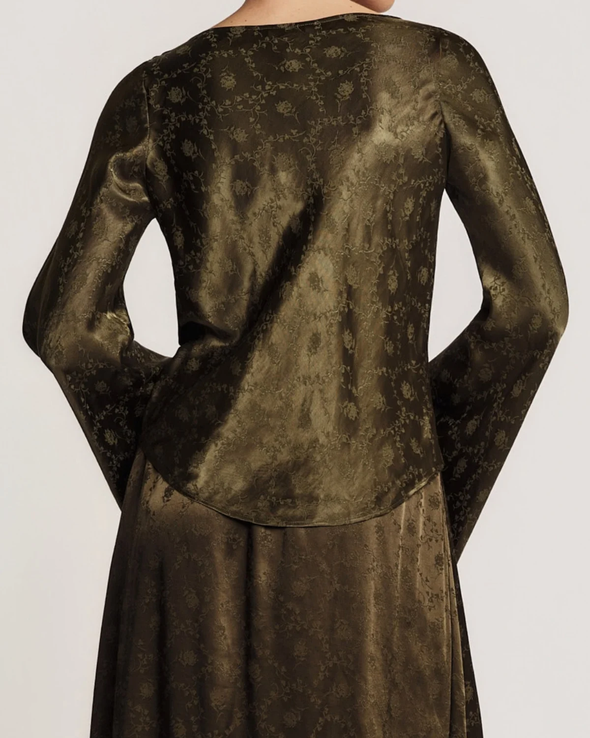 Jacquard Drape Top, Forest. Image #2